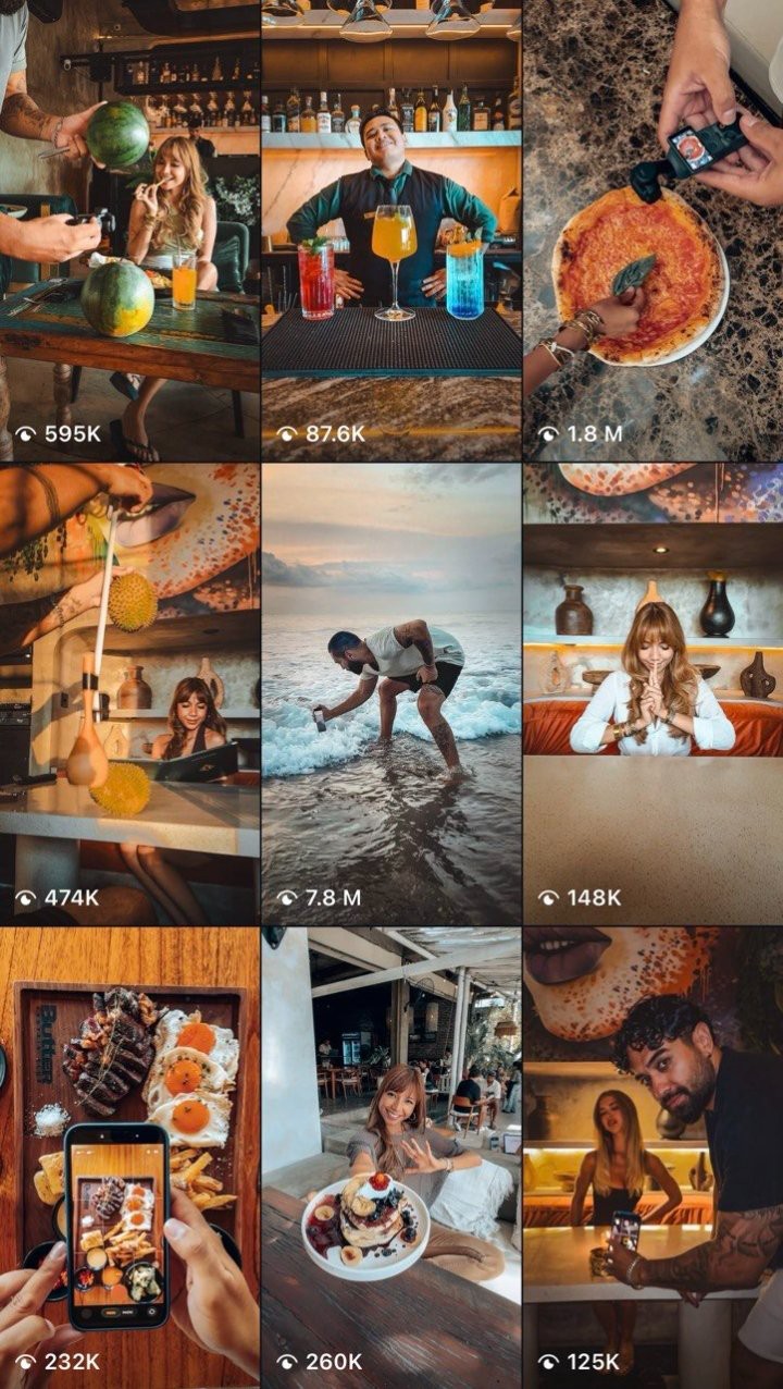 My Instagram grid, every photo graded with a Helios preset