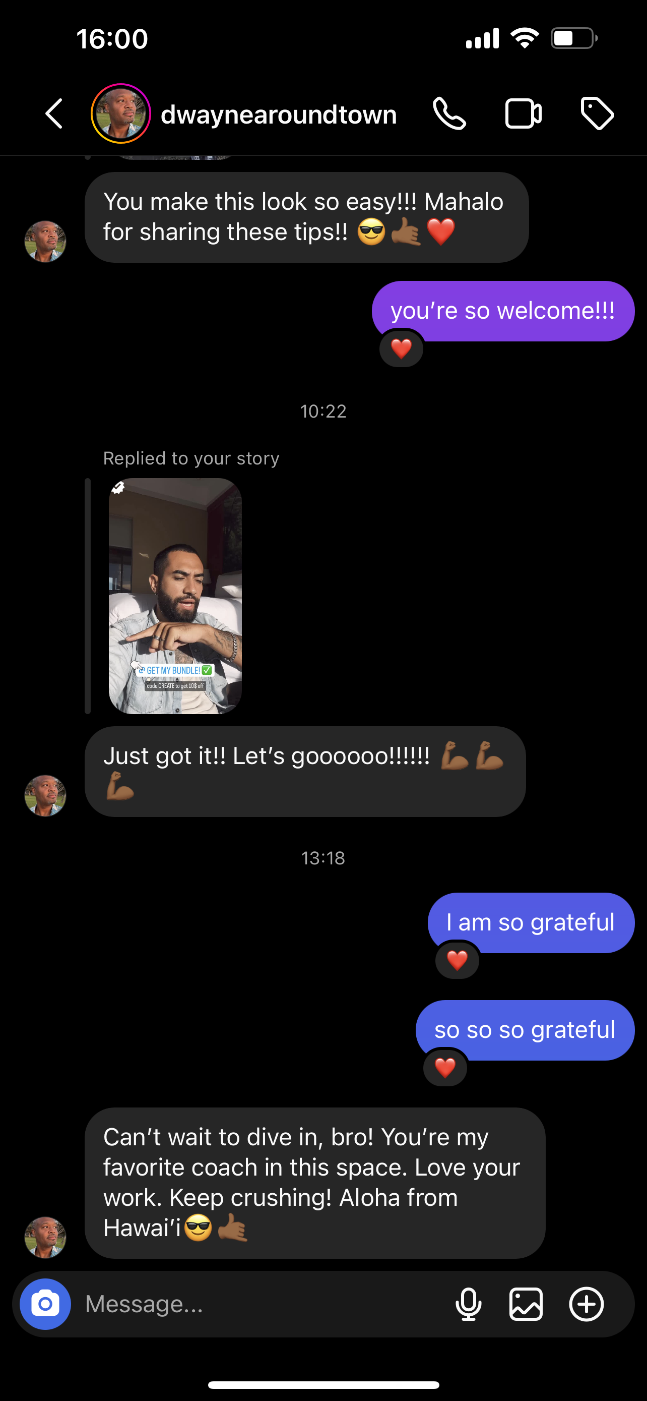 DM from Dwayne: you're my favorite coach in this space, aloha from Hawaii